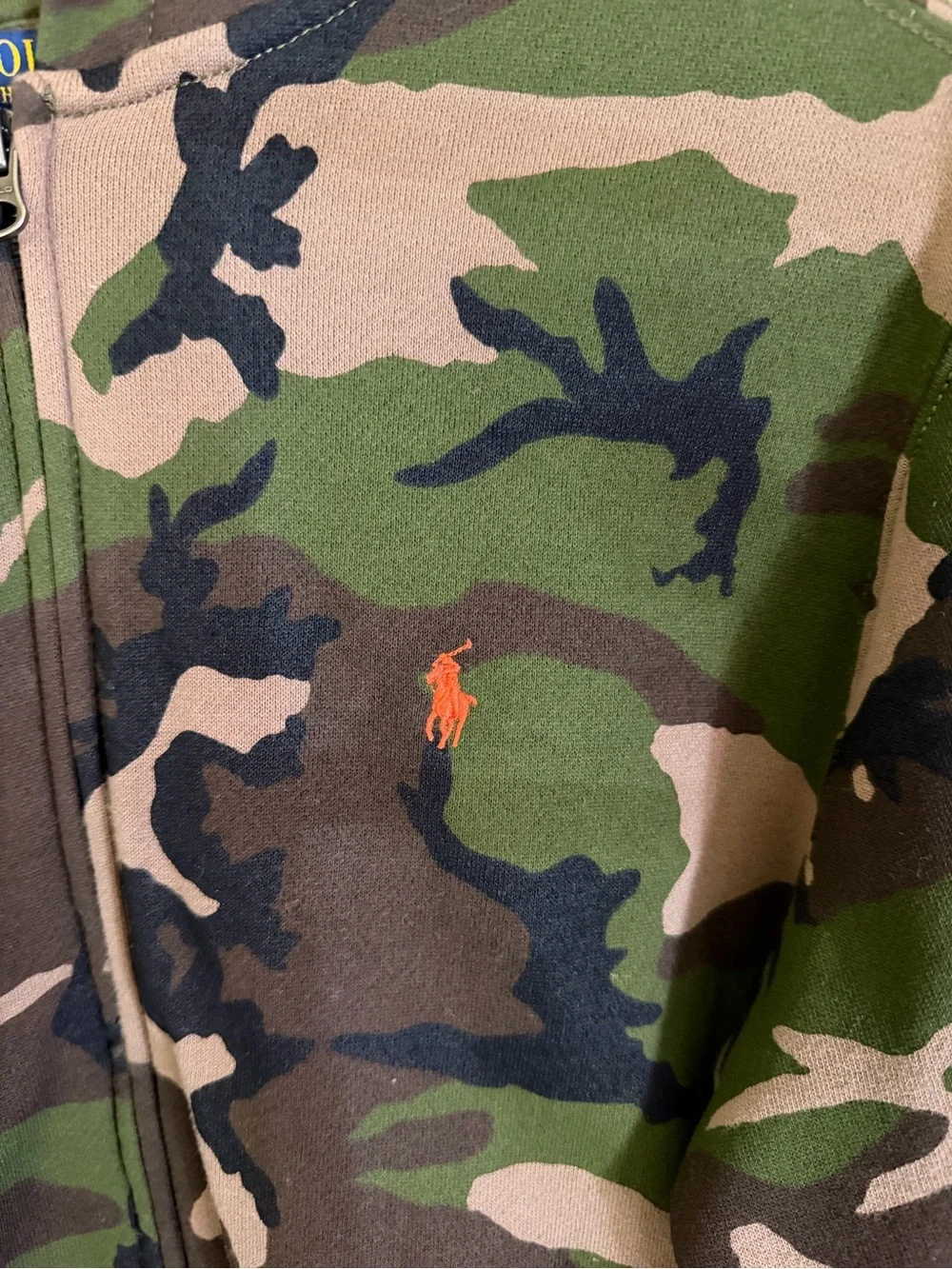 Ralph Lauren Kids Camo Zip-Up Hooded Jumpsuit - Green/Brown/Black